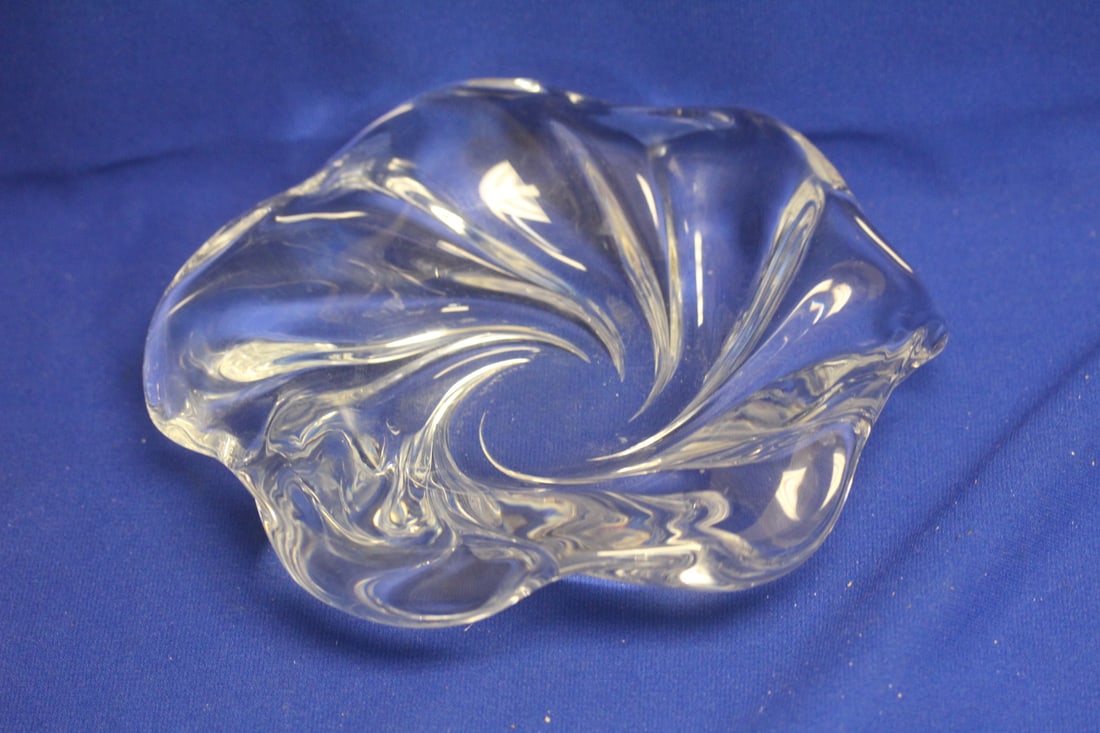 Signed Orrefors Plate: heavy - 8 3/8" in diameter