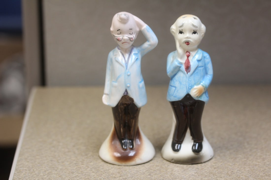Salt and Pepper Shakers: 4 3/4" tall