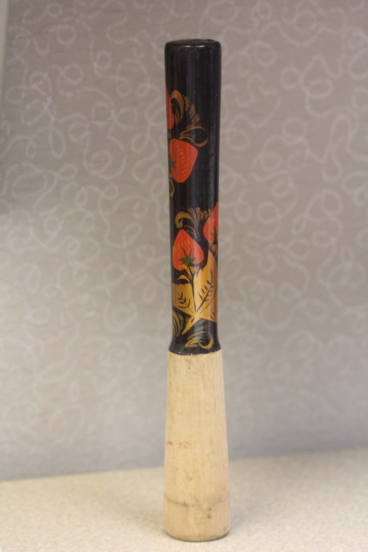 Hand Painted Wooden Stick: Japanese? - 9 1/2" long