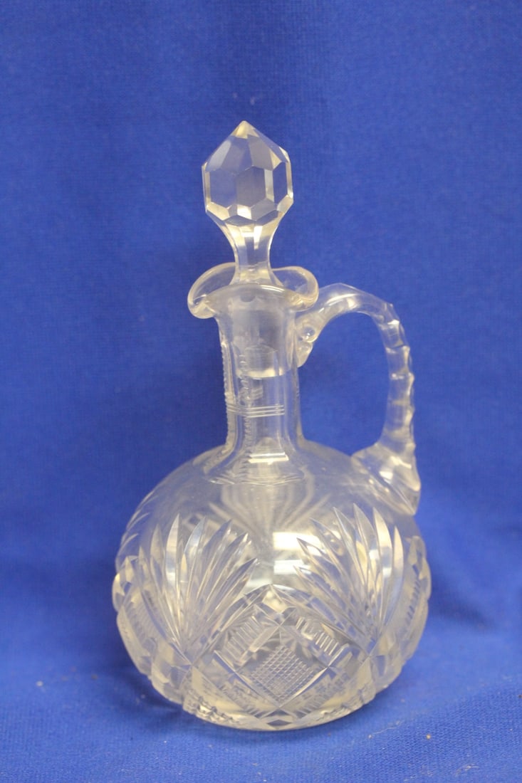 Cut Glass Cruet: 7 inches tall