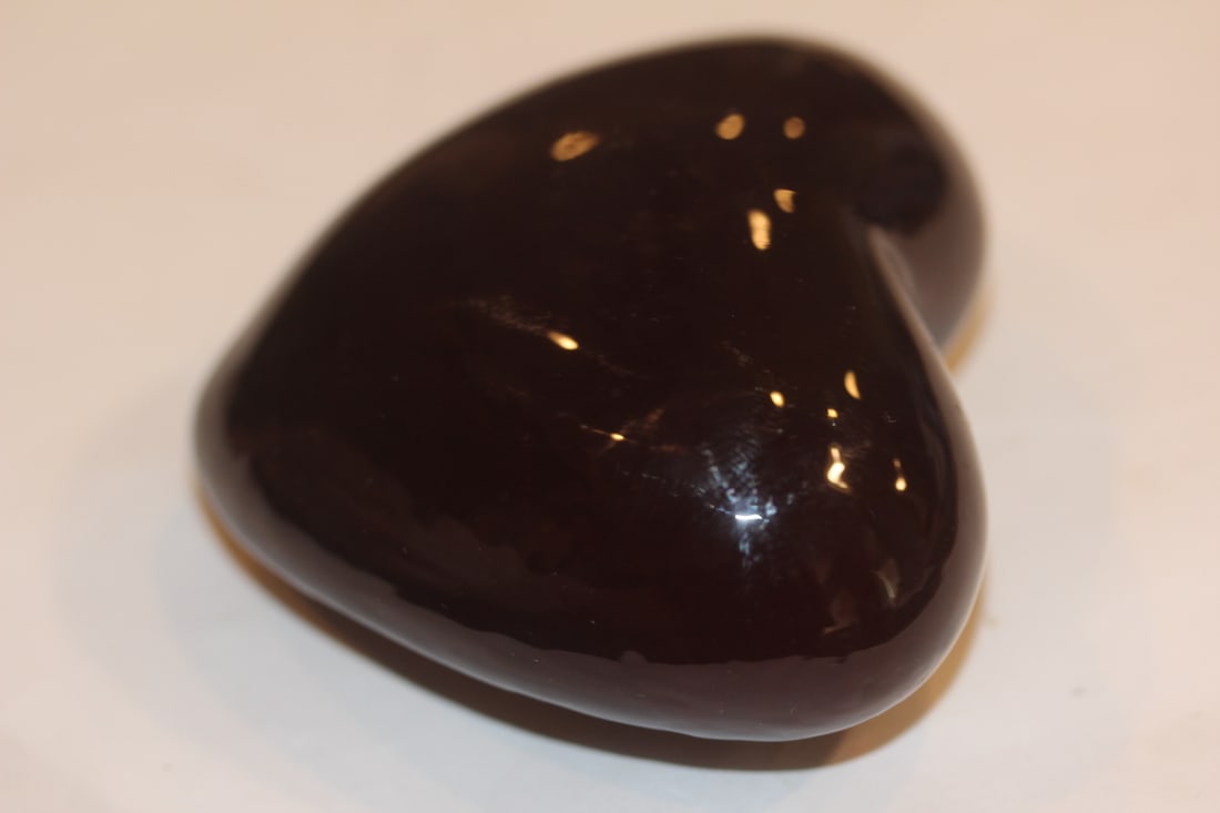 Ruby Heart Shape Paperweight: 3 1/4" across