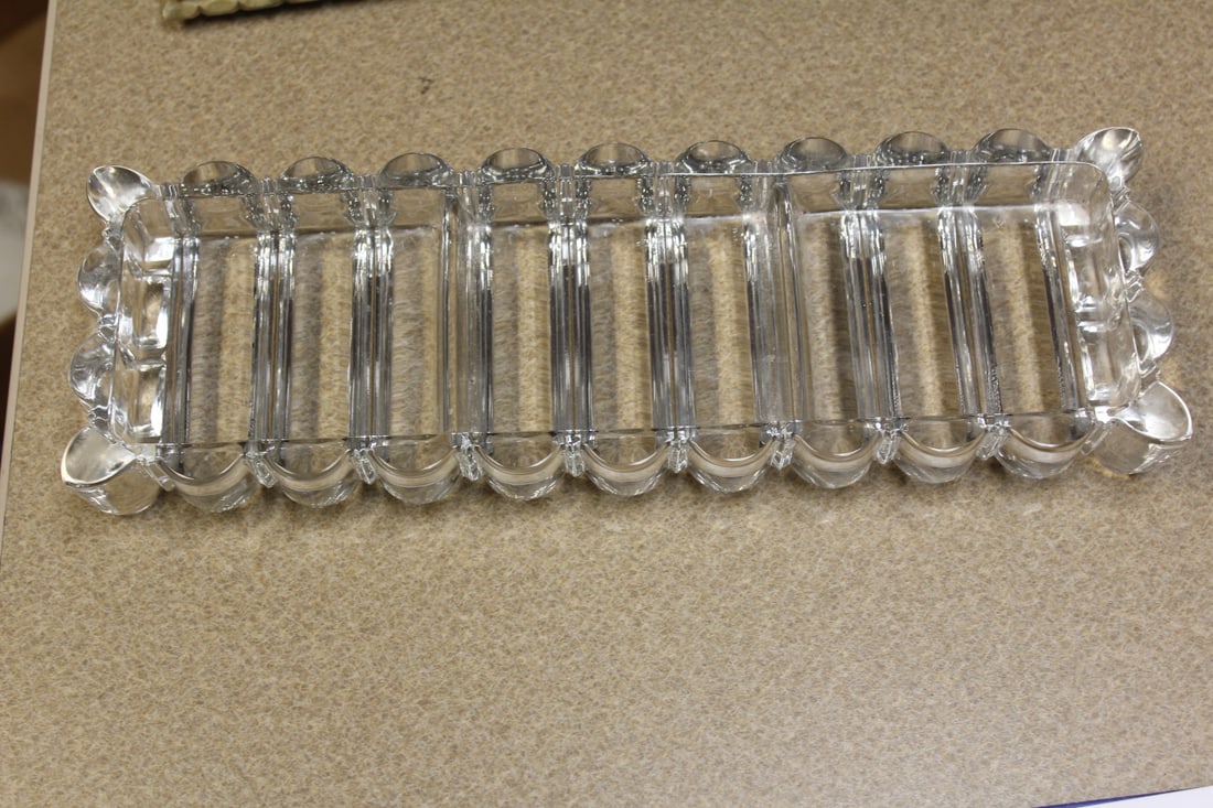 Glass Divided Tray: 12" long