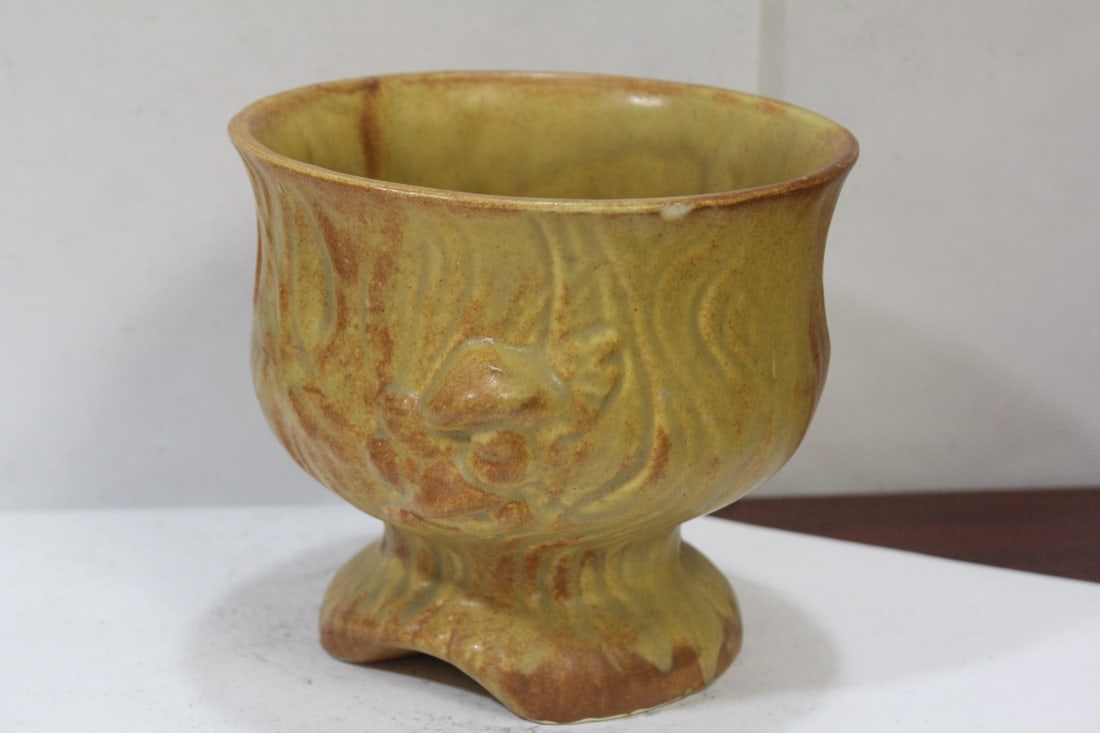 A Vintage Pottery Bowl: please note: one old chip as shown - 5 1/2" tall