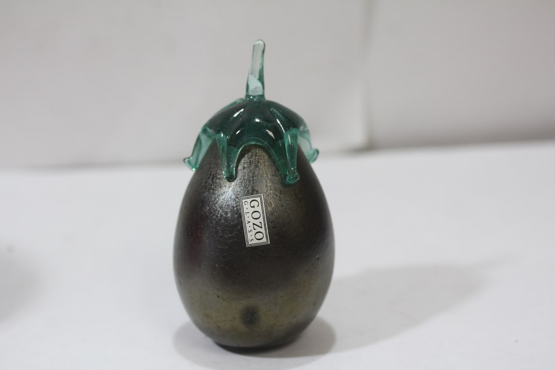 A Signed Gozo Glass Orange: 3" tall