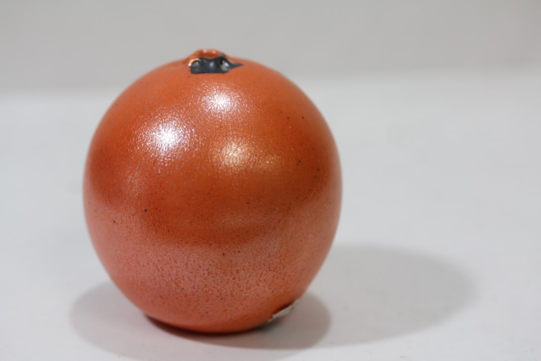 A Signed Gozo Glass Orange: 3" tall