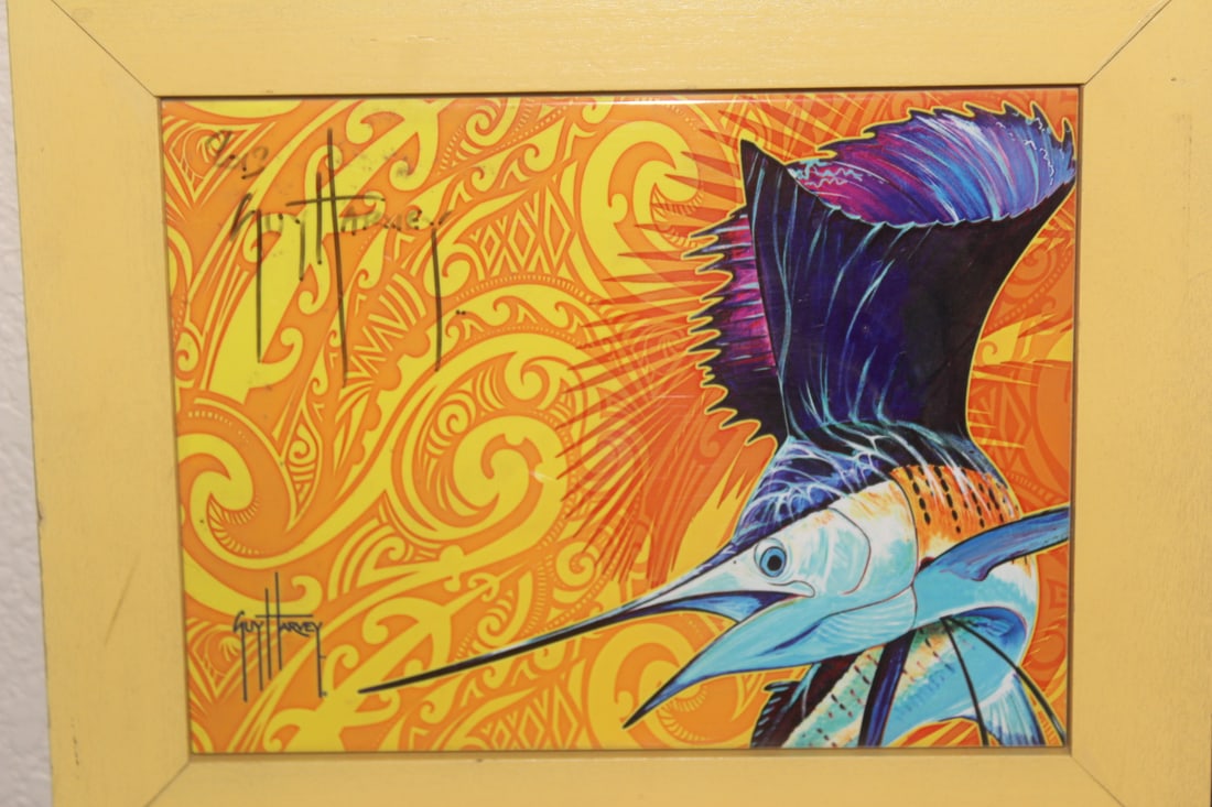 Signed Guy Harvey Marlin Tile - 2