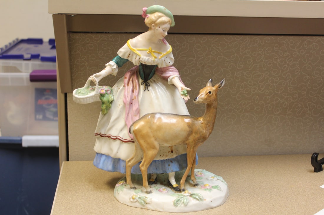 Antique Large German Porcelain Group: possibly Dresden - 12 1/2" tall