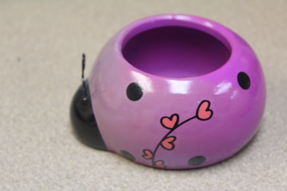 Ladybug Ceramic Planter: 4 1/2" across