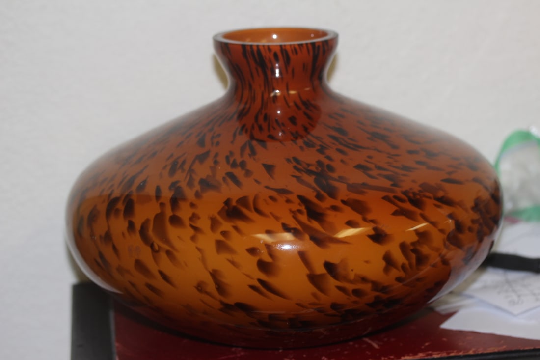 Art Glass Squad Vase: approximately 10" in diameter