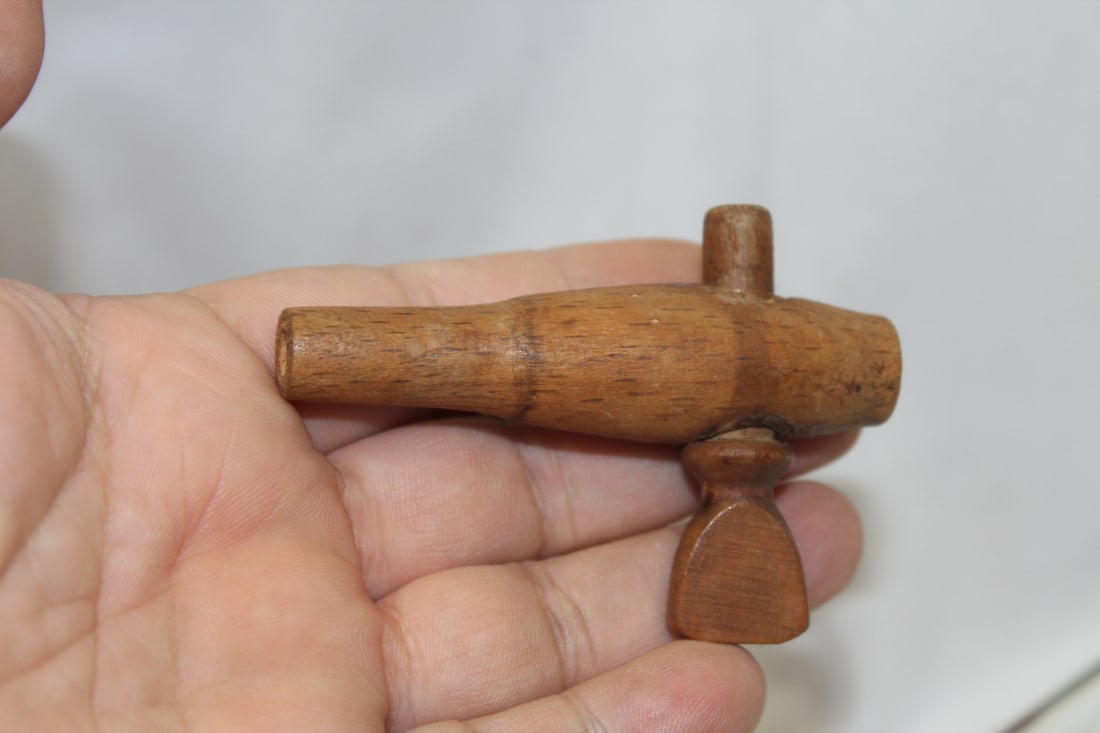 An Old Wooden Wine Dispenser: 2 7/8" long