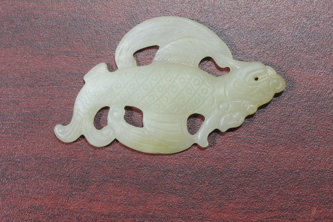 A Jade Fish: 3 1/8" across