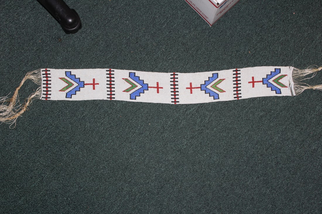 A Native American Belt? Ceremonial Tassell?: possibly Navajo - bead to bead approximately 25 1/4" long - please note: some loose beads as shown