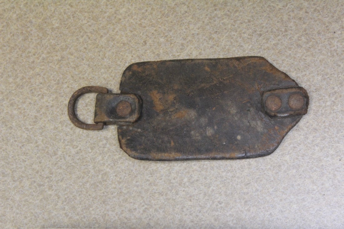 Possible Civil War Era Leather Tag: 4 3/8" across