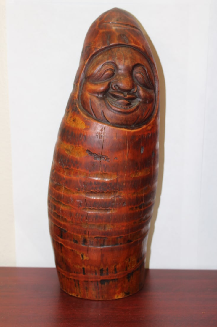 A Chinese Bamboo Figure: 15" tall