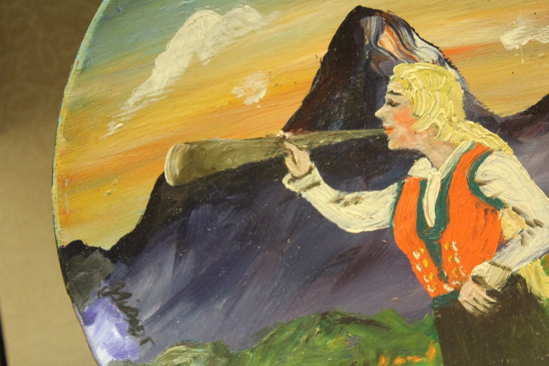 Signed Oil on Ceramic - 4