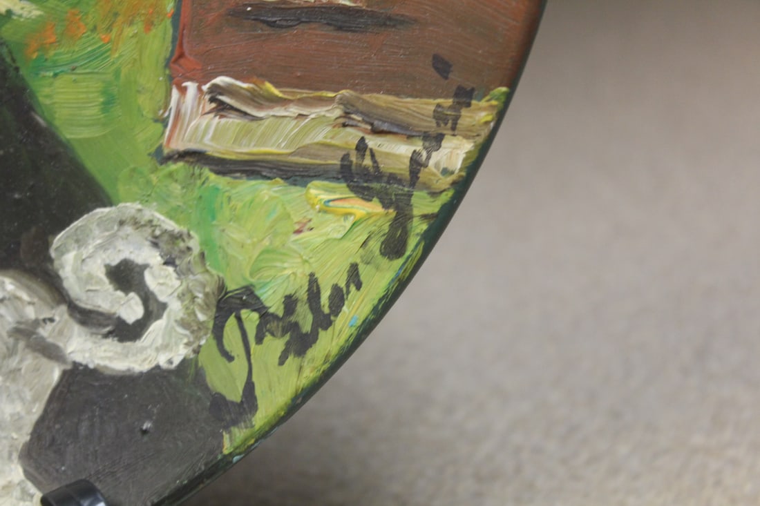 Signed Oil on Ceramic - 7