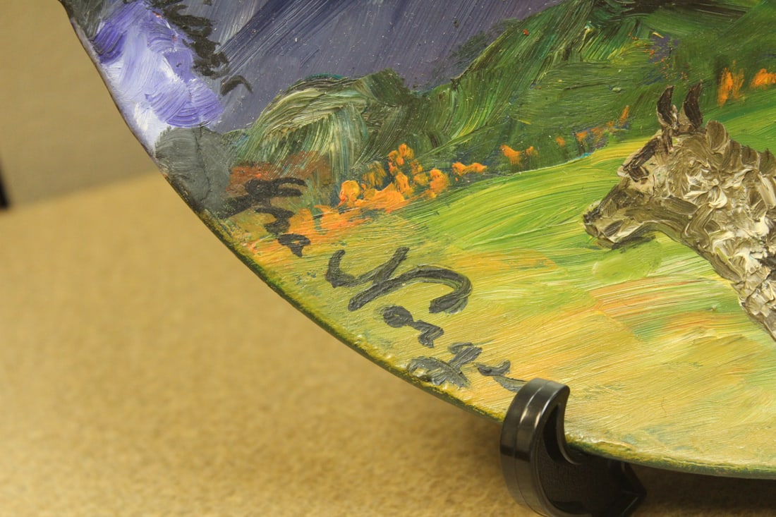 Signed Oil on Ceramic - 8