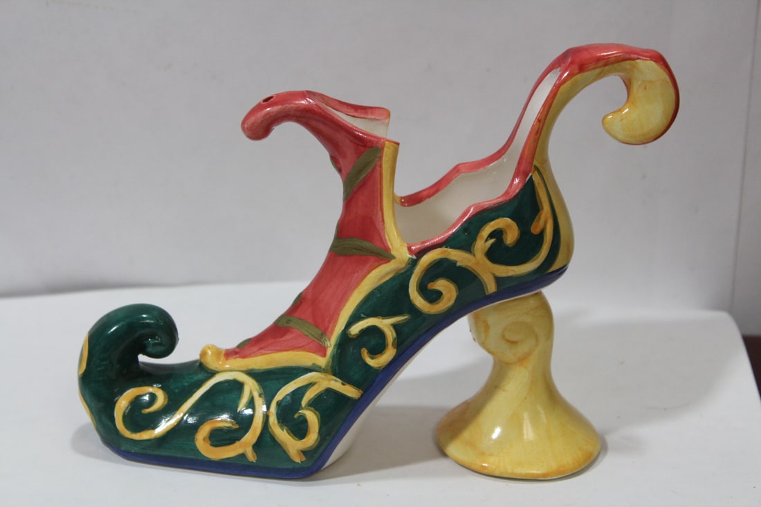 A Decorative Ceramic Shoe: 5" tall