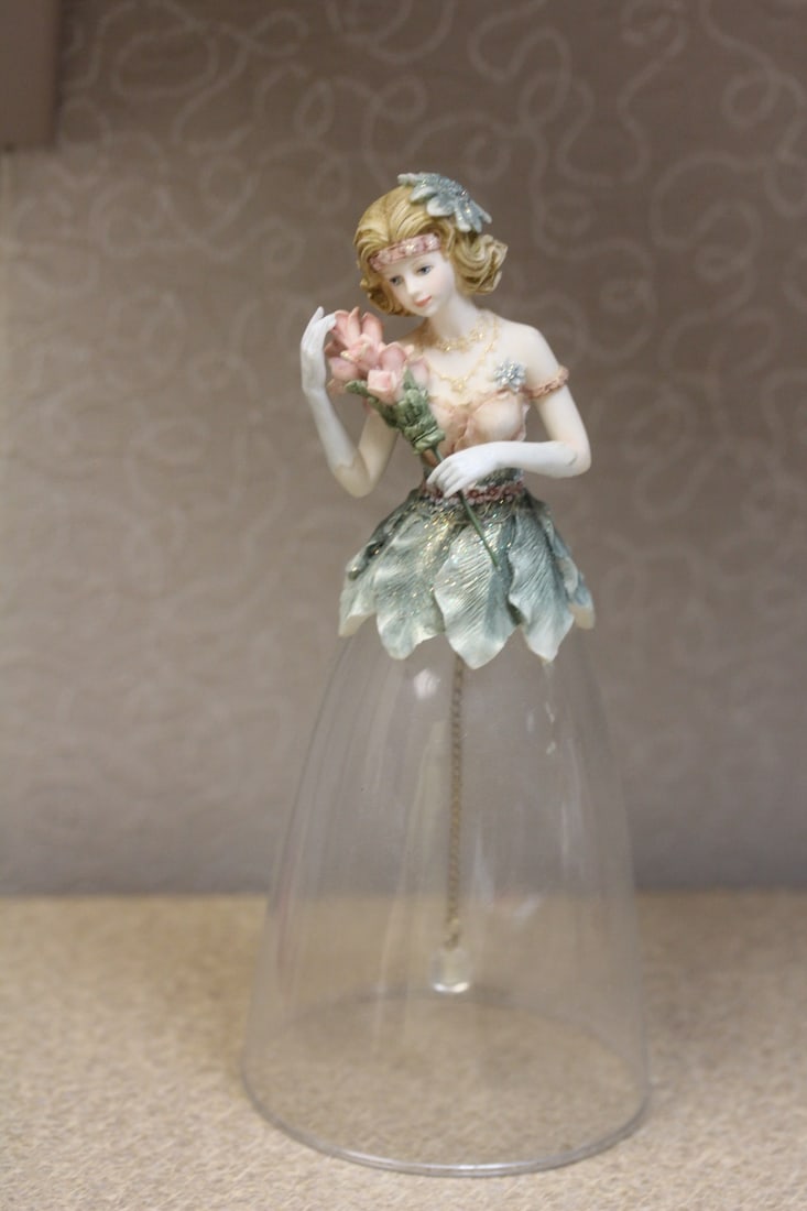 Ceramic and glass ball: 6 1/2" tall