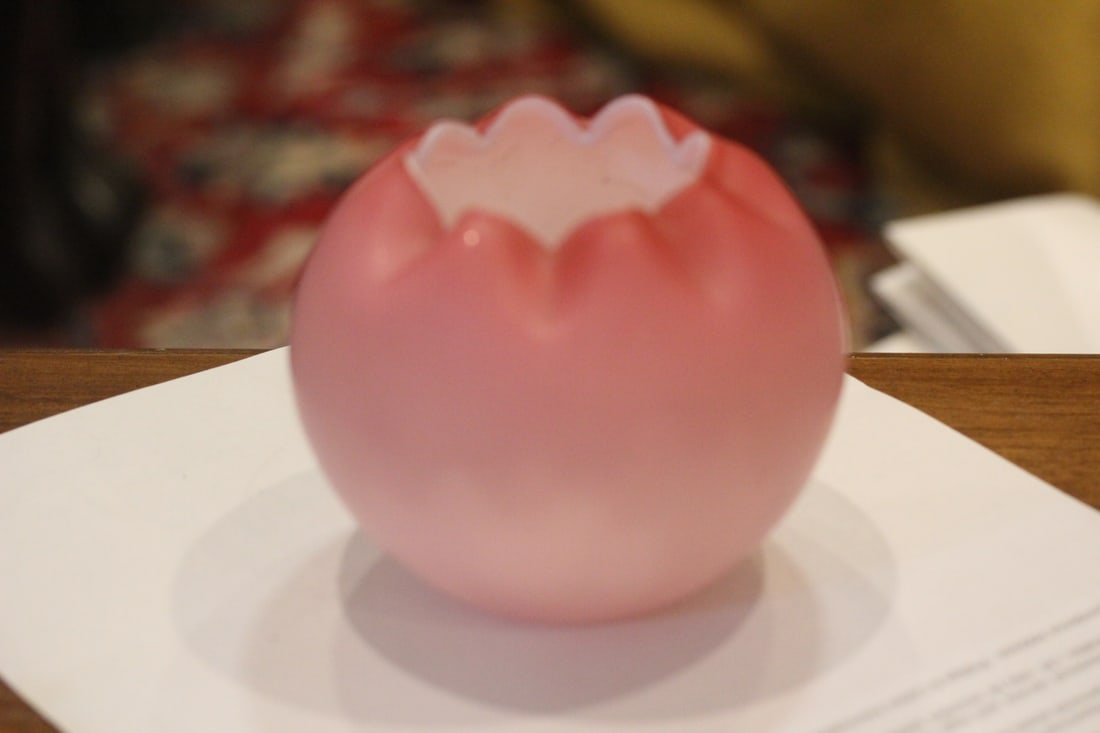 Peach Bloom Satin Glass Bowl: 4 inches tall
