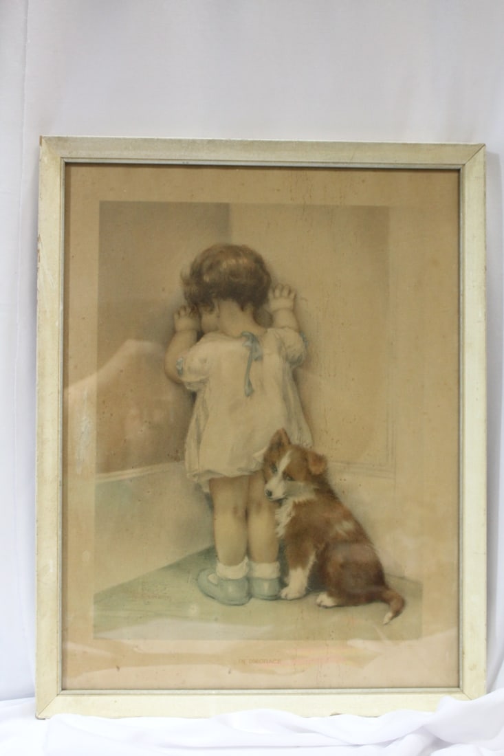 A Bessie Guttman Baby Print: 1920's - framed - overall= 14 1/8" x 18 1/4"