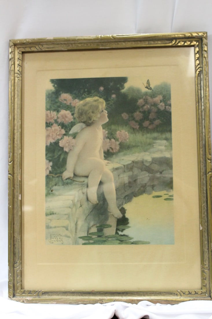 A Bessie Guttman Baby Print: 1920's - framed - overall= 20 1/2" x 15 1/2"