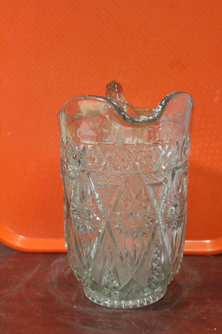 A Pressed Glass Pitcher - 2