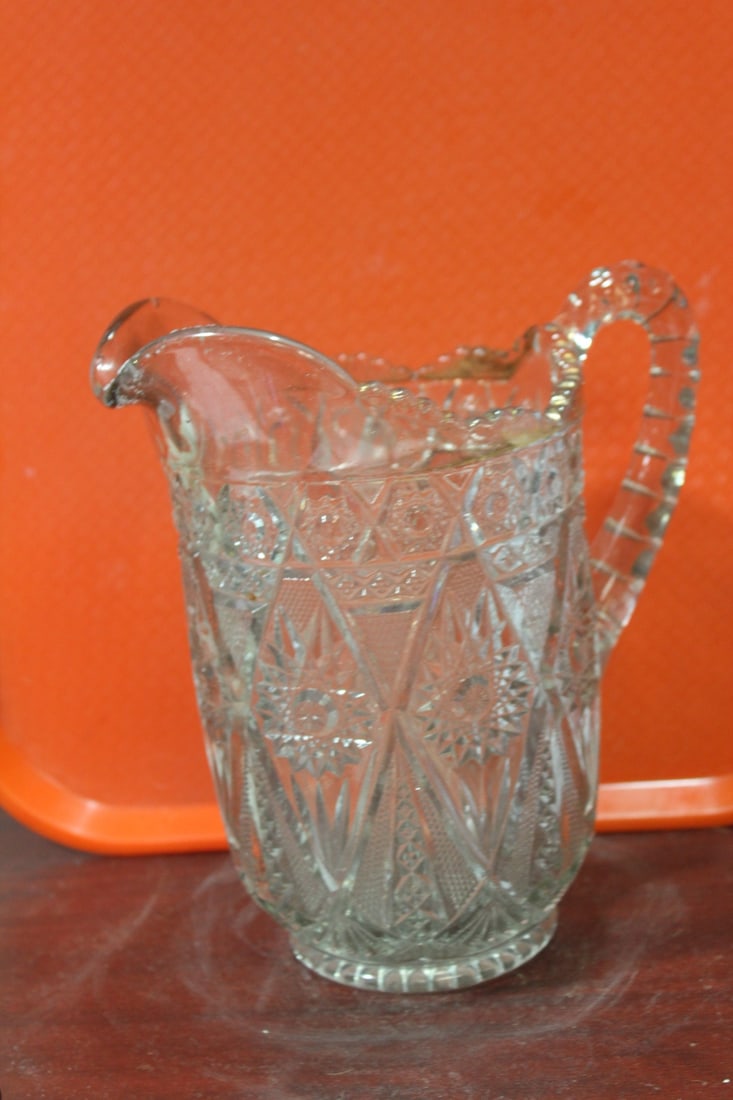A Pressed Glass Pitcher - 3