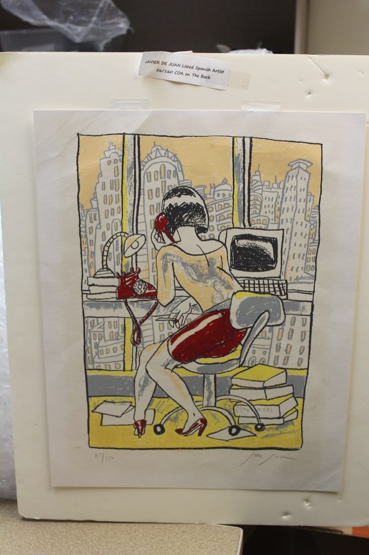 Signed Lithograph by Javier de Juan: signed and numbered - by listed artist Javier de Juan - 85/150 with COA - also signed by the artist - lithograph= 19 5/8" x 15 5/8" - rare