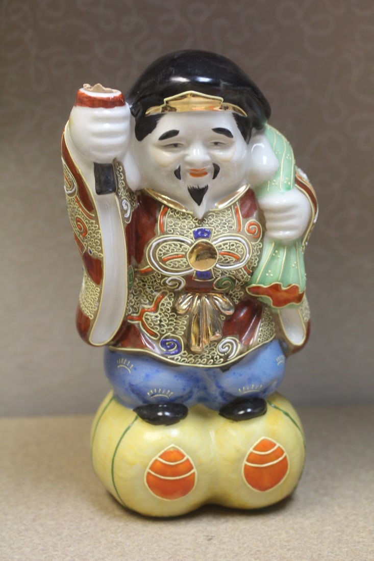 Japanese Figural Saki Bottle: please note: empty - 8 3/4" tall