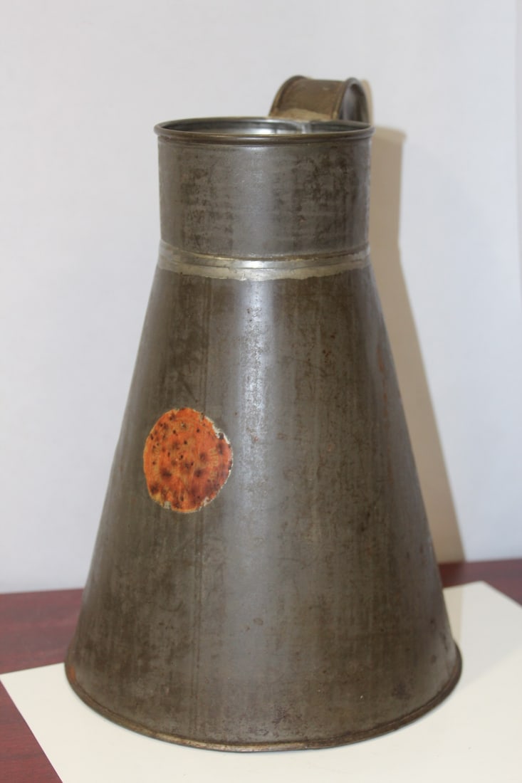 A Vintage Tin Pitcher: 10 1/2" tall