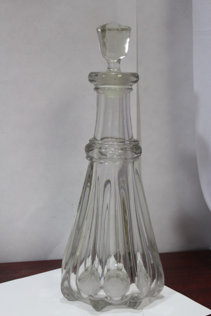 A Glass Decanter: 13 1/4" tall