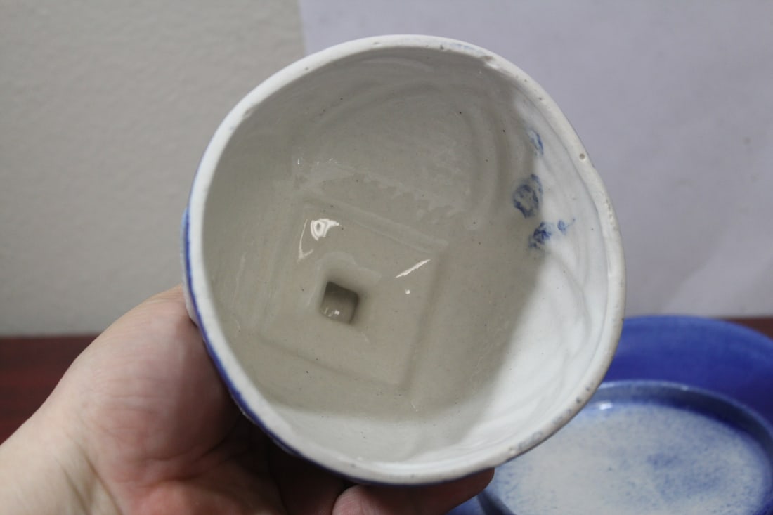 A Ceramic Flow Blue Serving Dish - 5