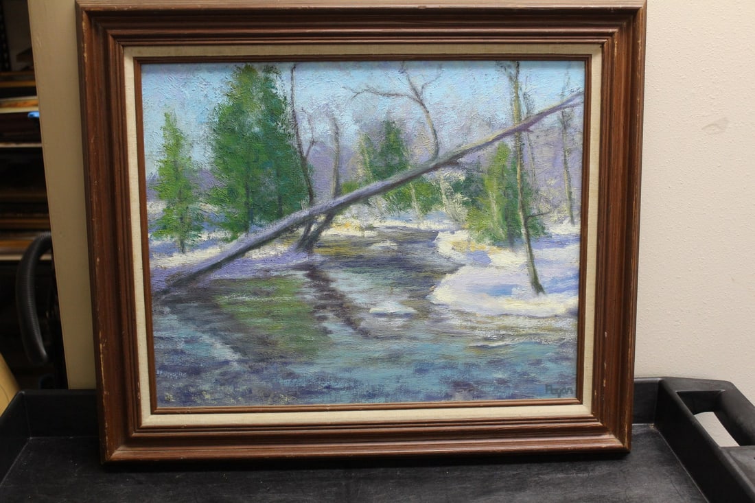 A Vintage Oil on Canvas - Signed Pagan: possibly Luigi Pagan? - framed - overall= 21 1/2" x 25"