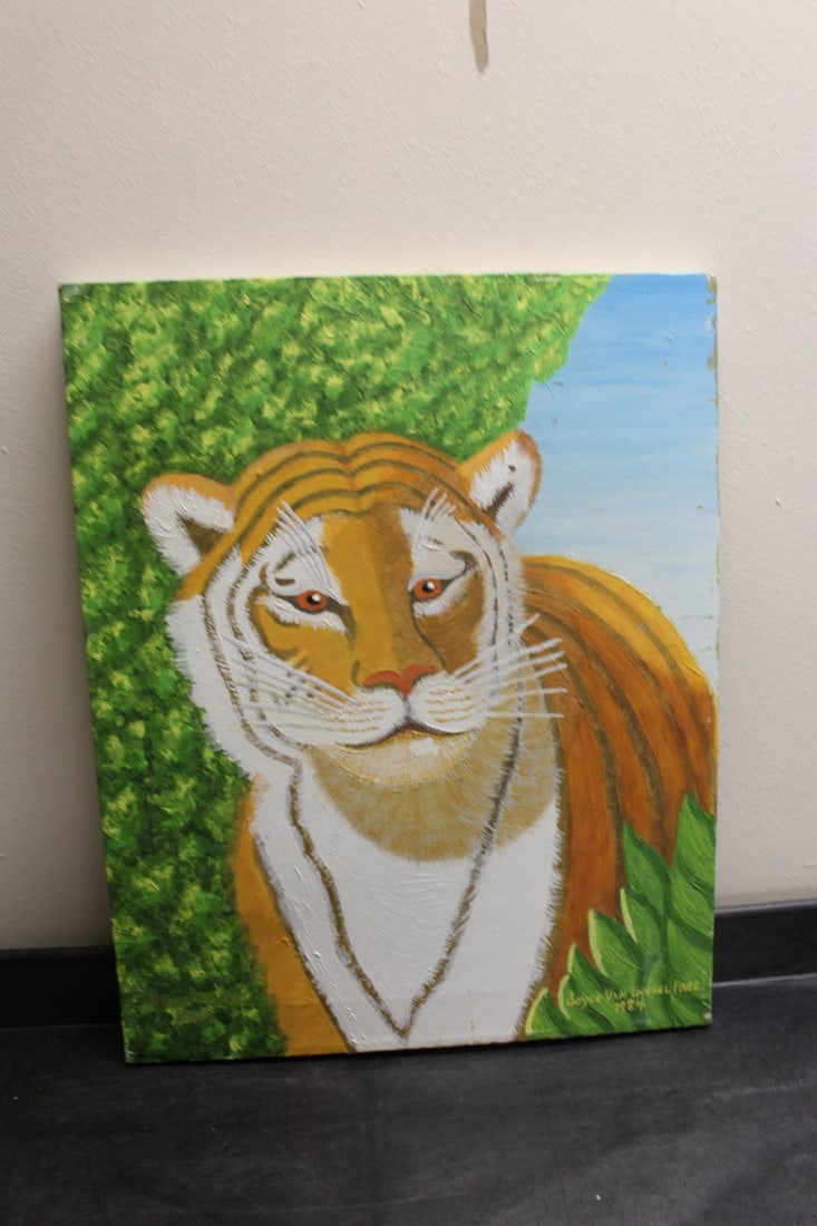 An Oil on Canvas by Joyce Van Tassel Page: Listed Artist - unframed - overall= 20 1/4" x 16"