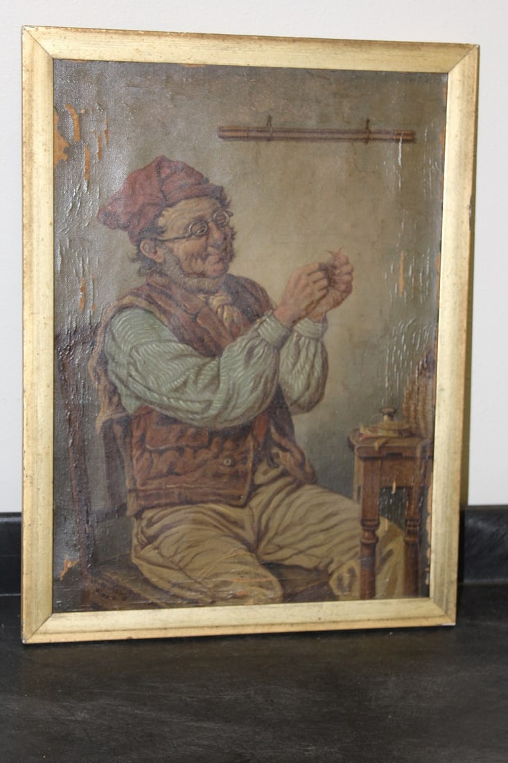 A Signed William Willoughby Painting: 19th century - English artist - "W.Willoughby Pinxt" - please note: several paint loss - overall= 16 1/4" x 12 1/4"