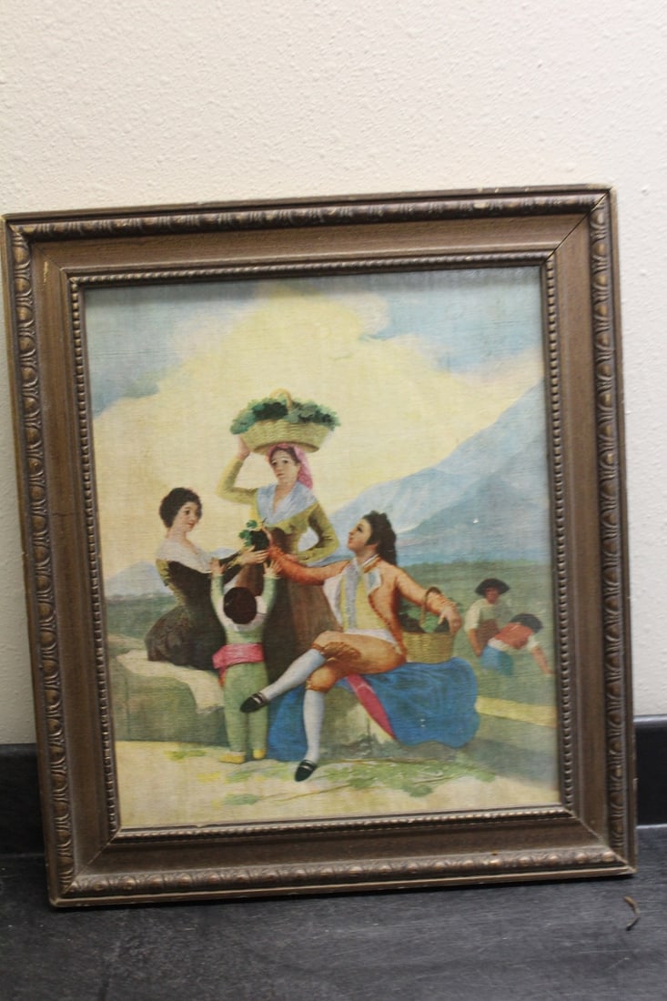 A Print on Canvas: unsigned - overall= 13 1/4" x 11 1/2" - nice looking print