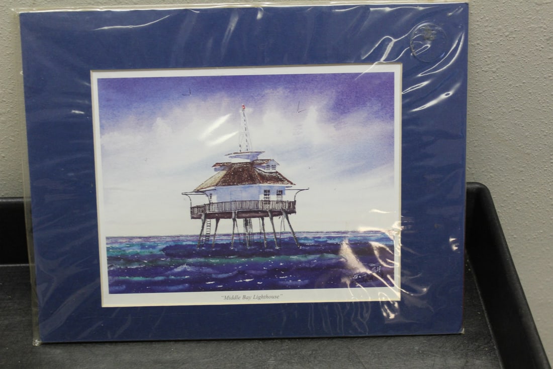 A Lighthouse Print: overall= 12" x 9 1/4"