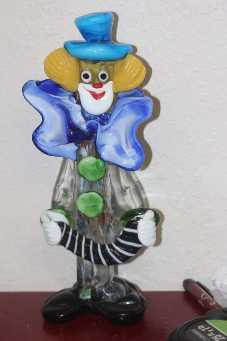 Signed Murano Clown: most likely from the 50's or 60's - 11 7/8" tall