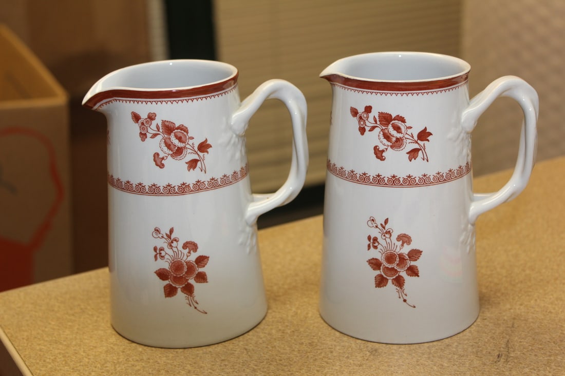 Set of 2 Copeland Spode Pitchers: 5 1/2" tall