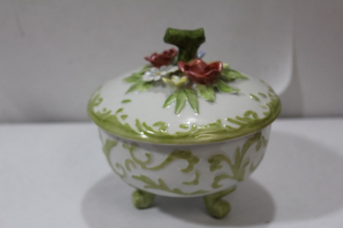 A 3-Legged Ceramic Box: 5 1/2" tall