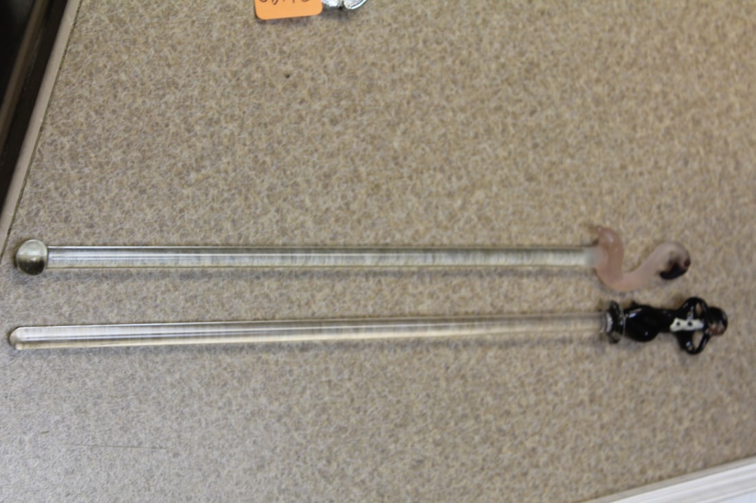 Lot of Two Art Glass Stirs: longest= 8 5/8"