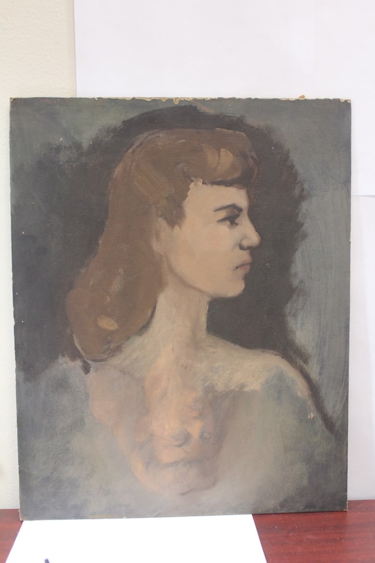 An Antique Oil on Board Painting: unframed - unsigned - early 20th century - 20" x 16"