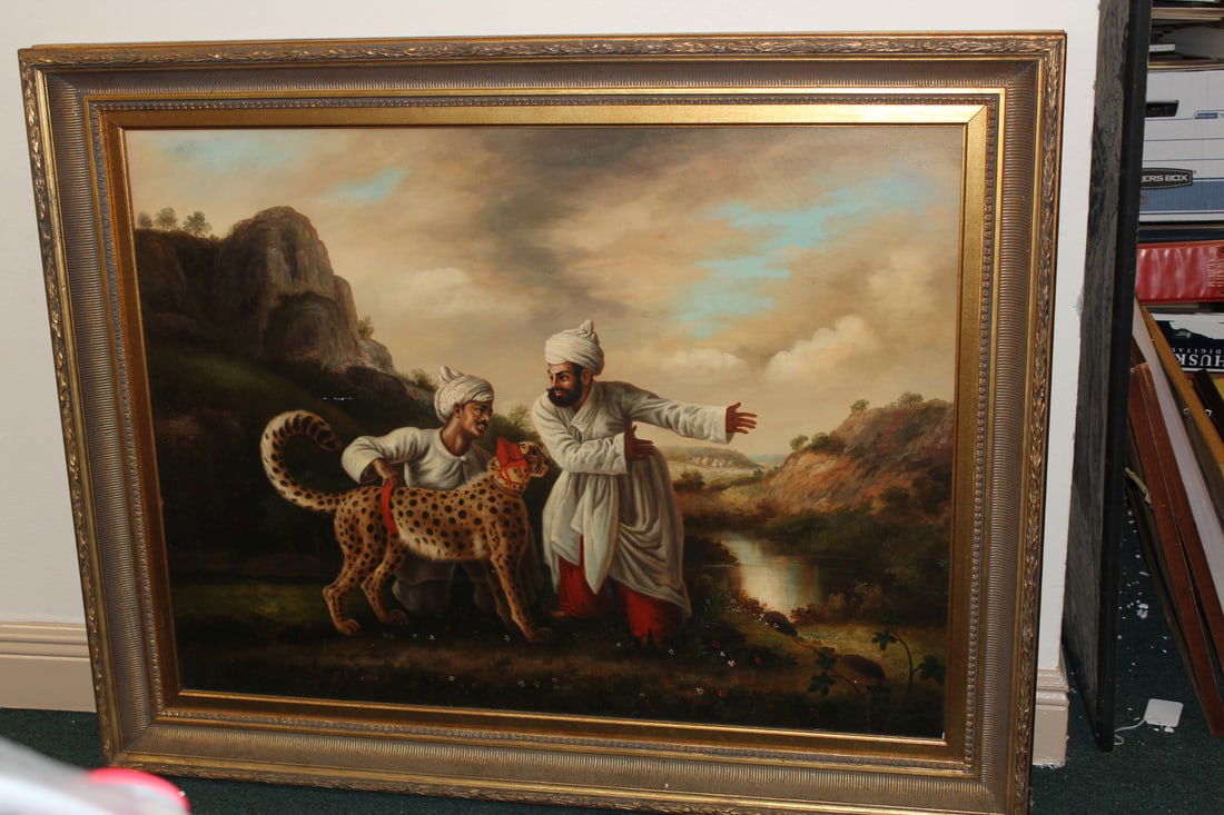 A Contemporary Oil on Canvas Painting: unsigned - nice subject and frame - 48" x 37 1/2"