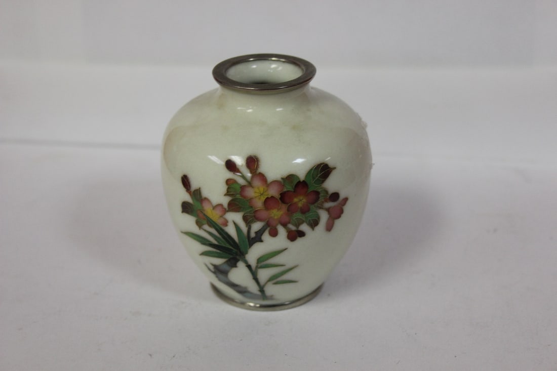 A Japanese Ginbari Vase: silver wire - 3 3/4" tall