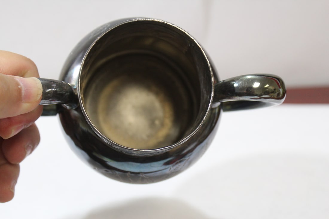 A Silverplated Two Handle Container - 5