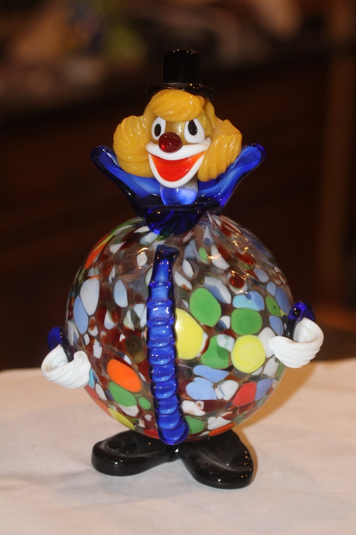 Murano Art Glass Clown: Murano or Murano-style - 8 1/2 inches tall