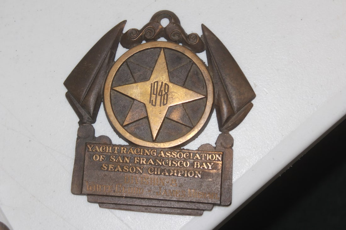 Vintage Yacht Plaque: 5 3/4" a cross