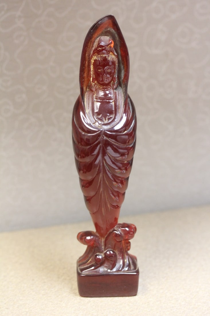 Chinese Lucite(?) Kuron Yin: 8 1/4" tall