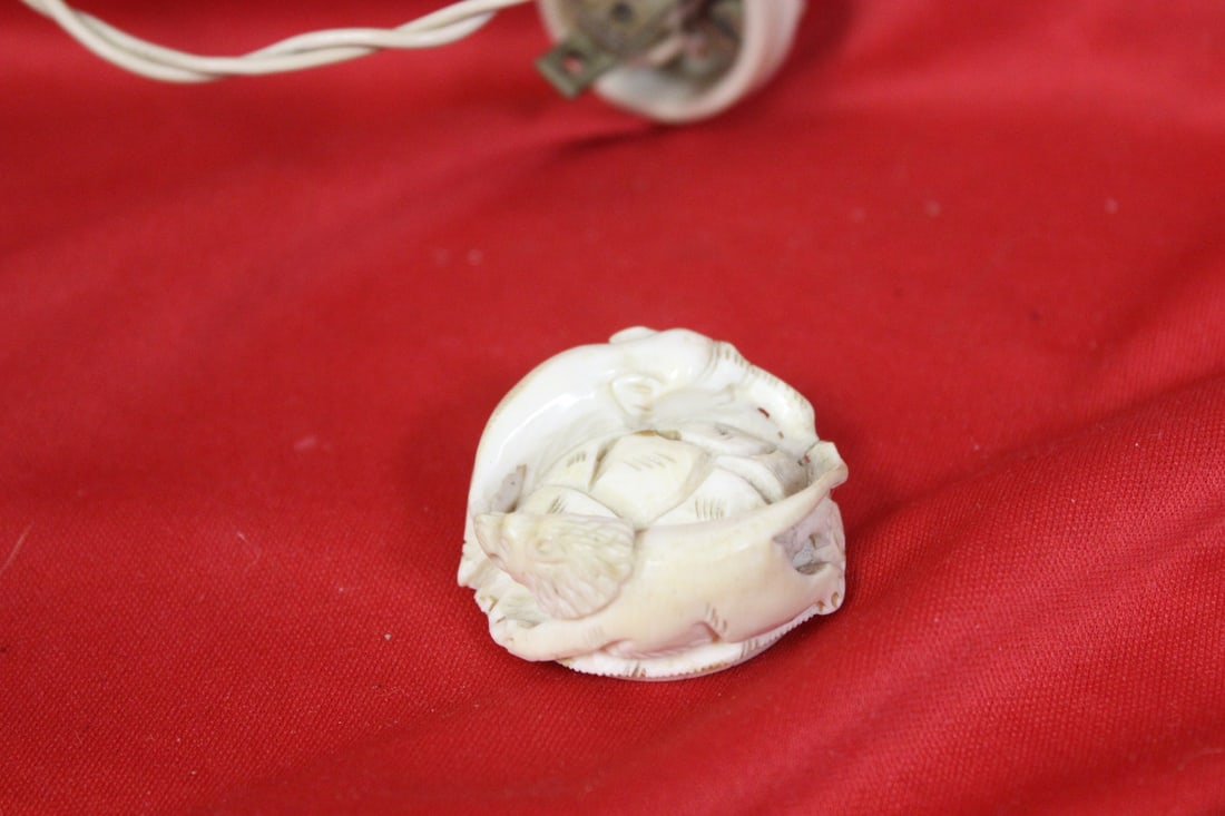 A Carved Bone Lamp - 4